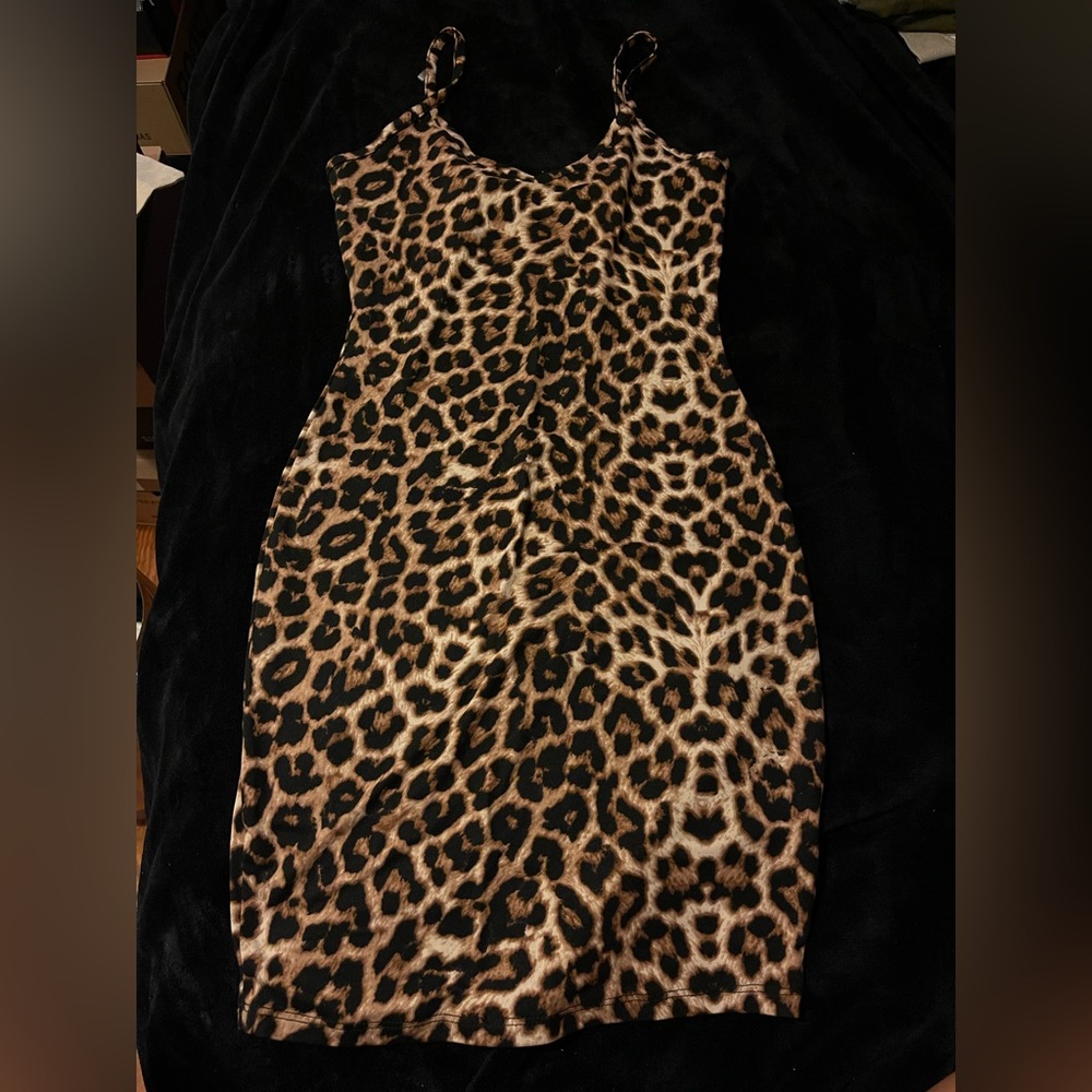Cheetah print mini dress